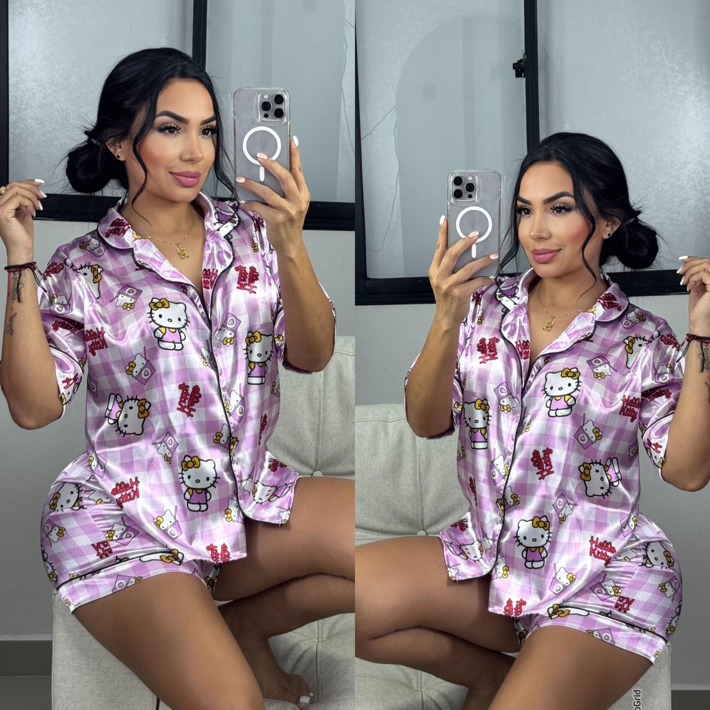 Pijamas satinadas estampadas – Comodidad, frescura y estilo ✨