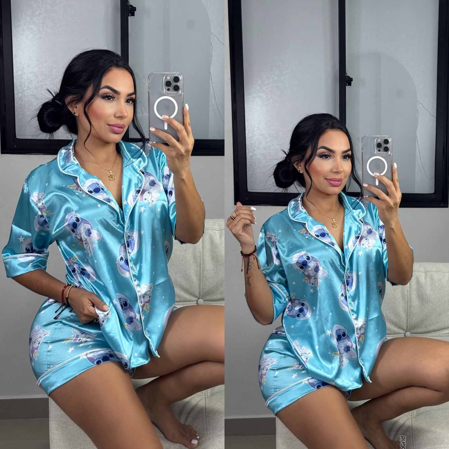 Pijamas satinadas estampadas – Comodidad, frescura y estilo ✨